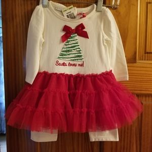 NWT Baby girl 18 month 2pc. Lace Tutu Christmas outfit